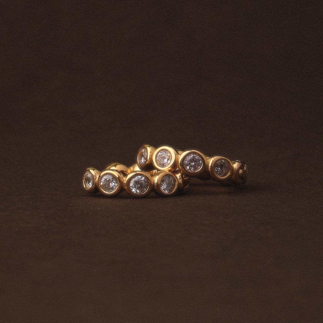 Diamond Gold Huggie Hoops