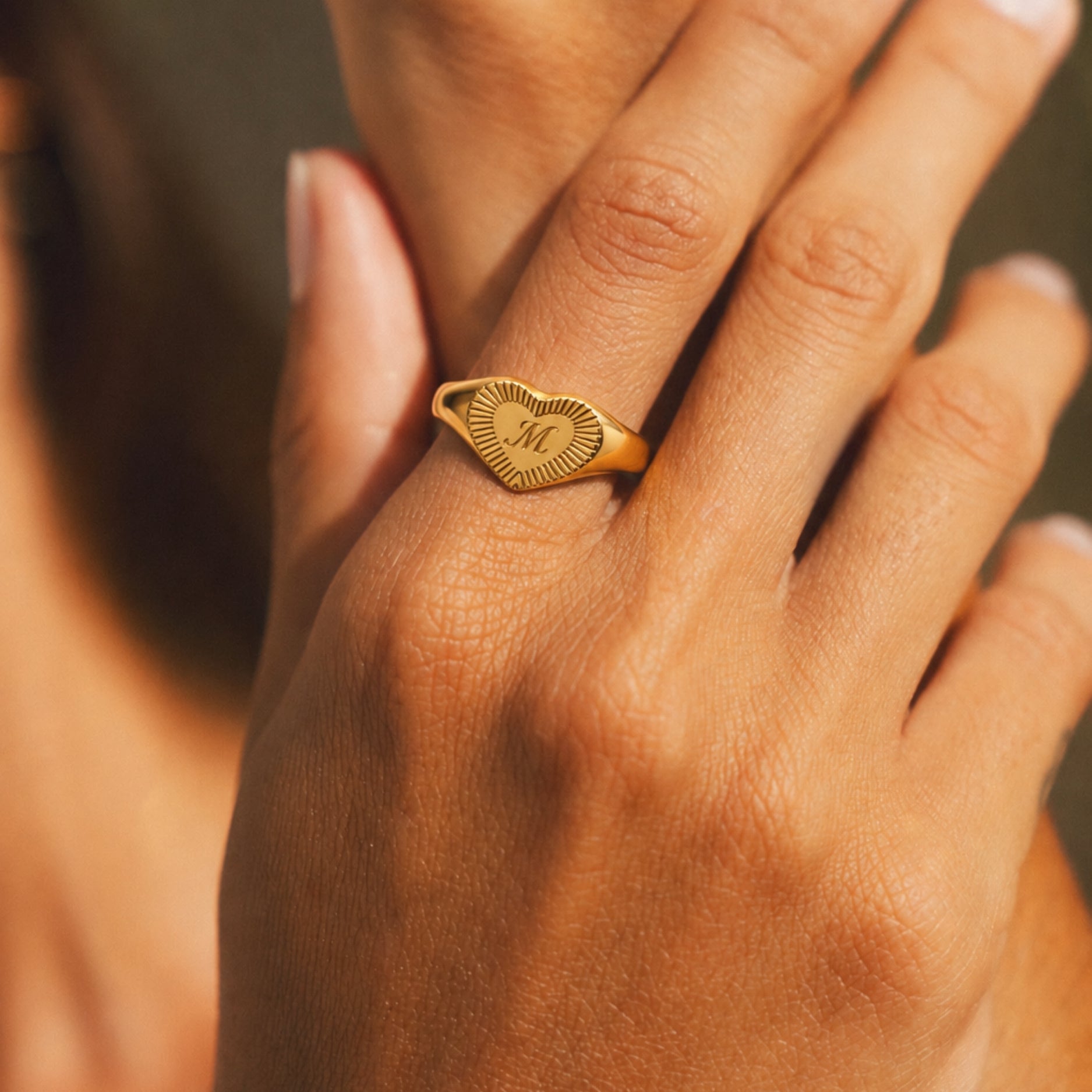 Heart Letter Ring