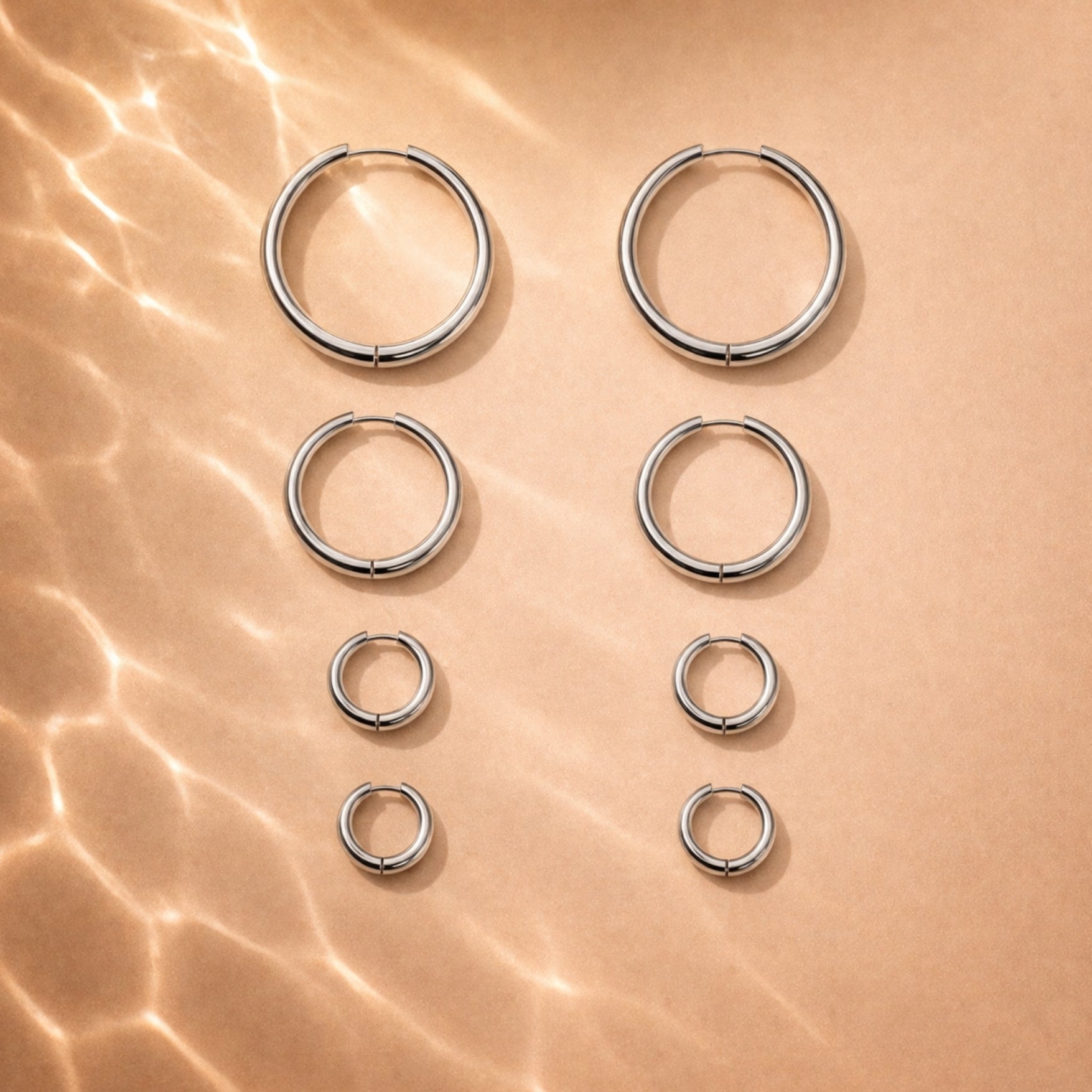 Silver Trio Hoops