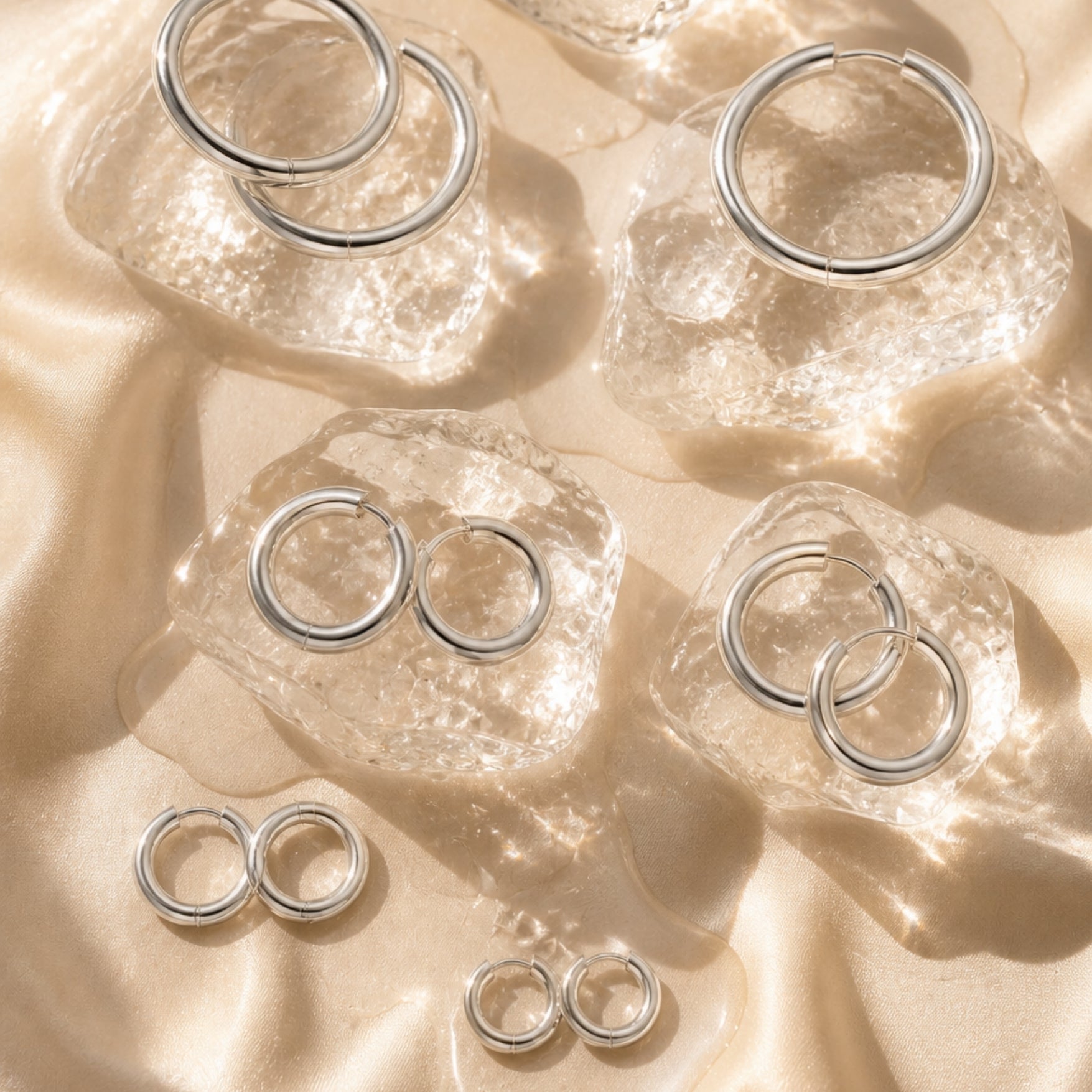 Silver Triple Earringset