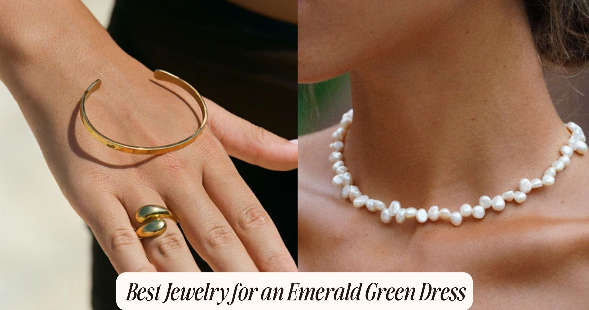 jewelry for emerald green dress