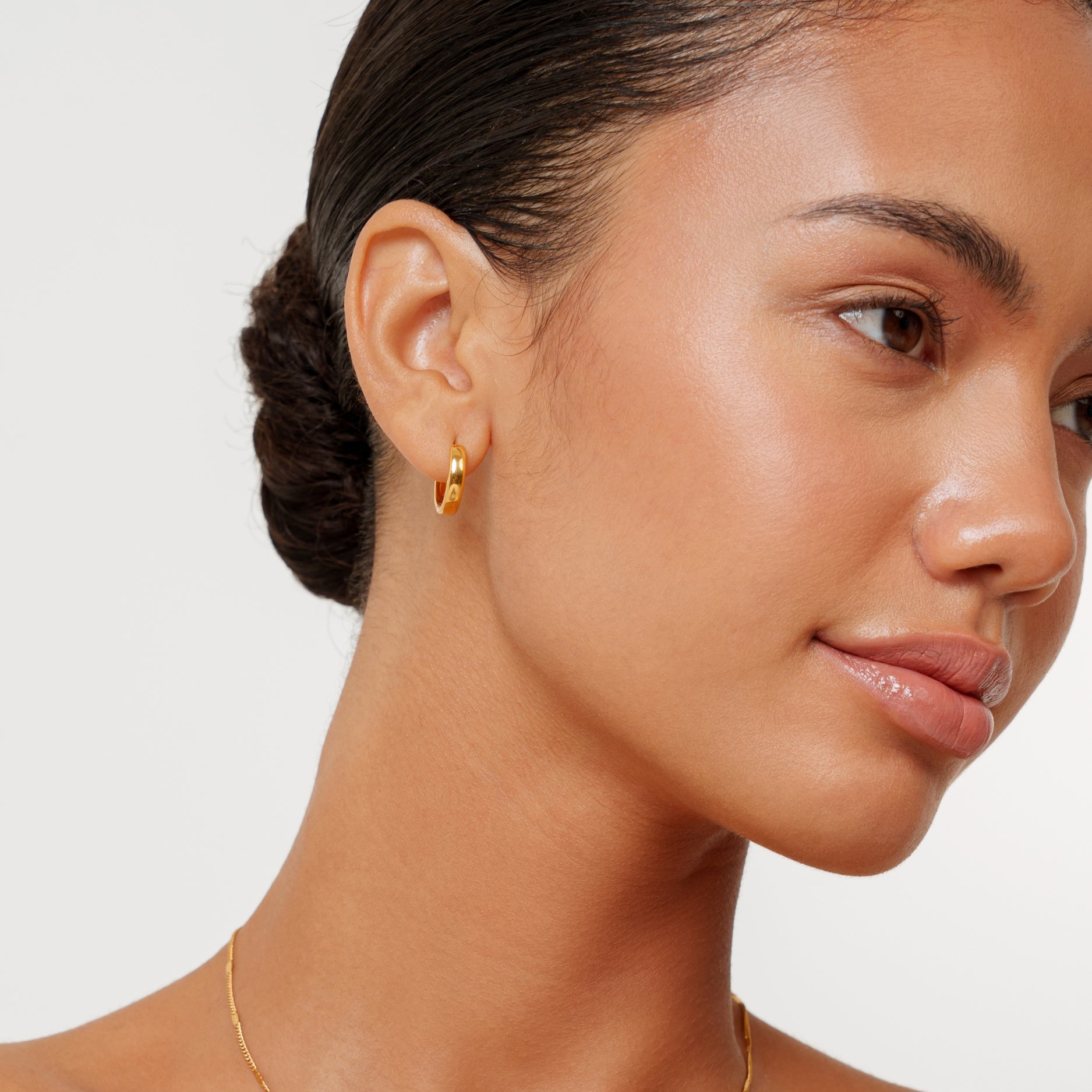 Bold Huggie Hoops Side View