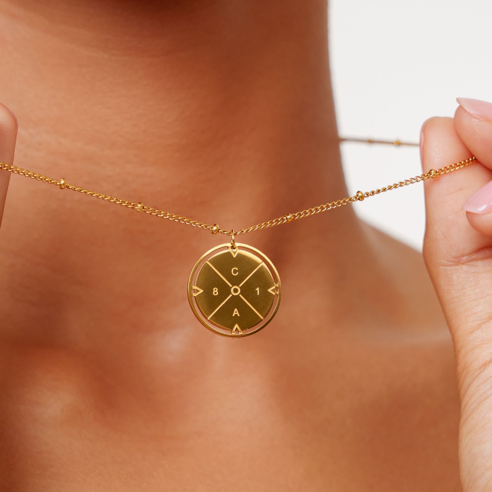 Custom compass necklace