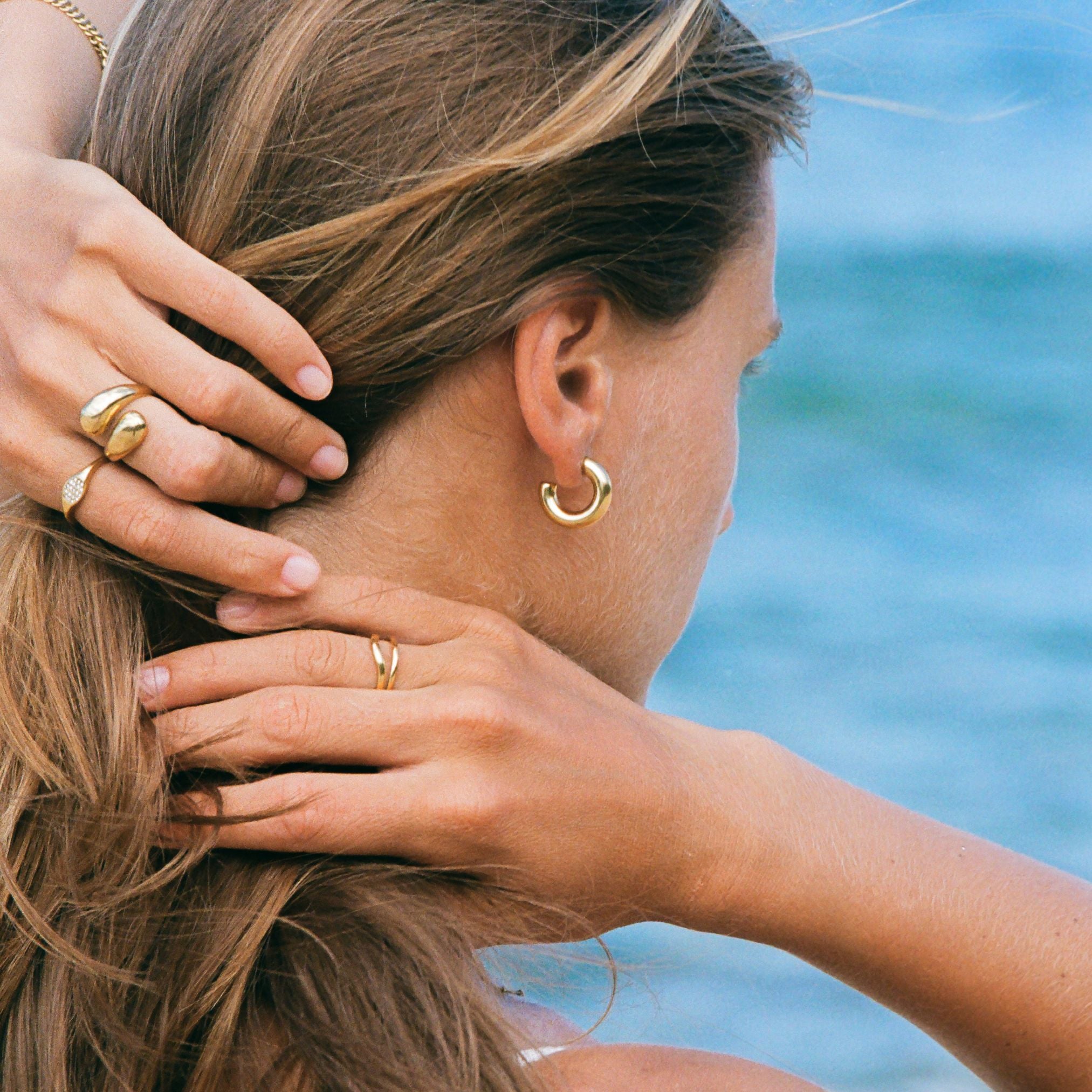 Gold chunky hoops