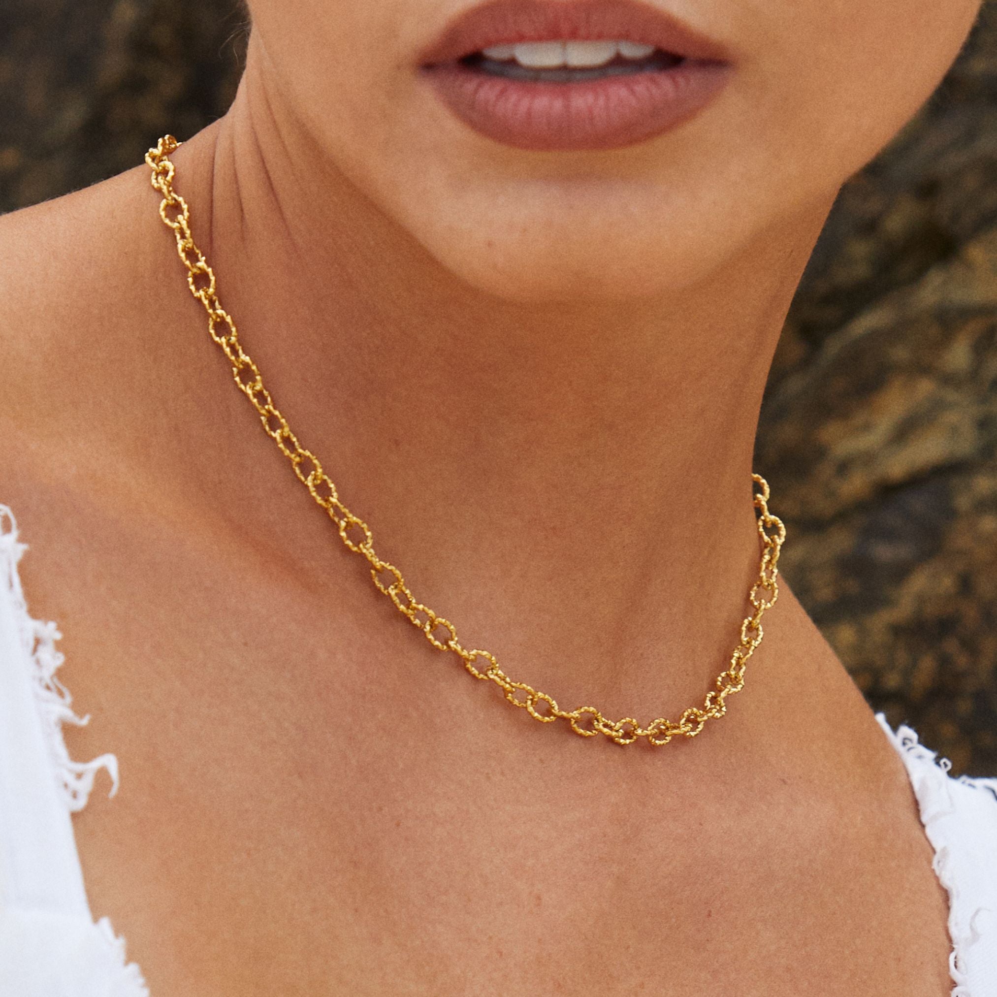 Gold Hammered Choker