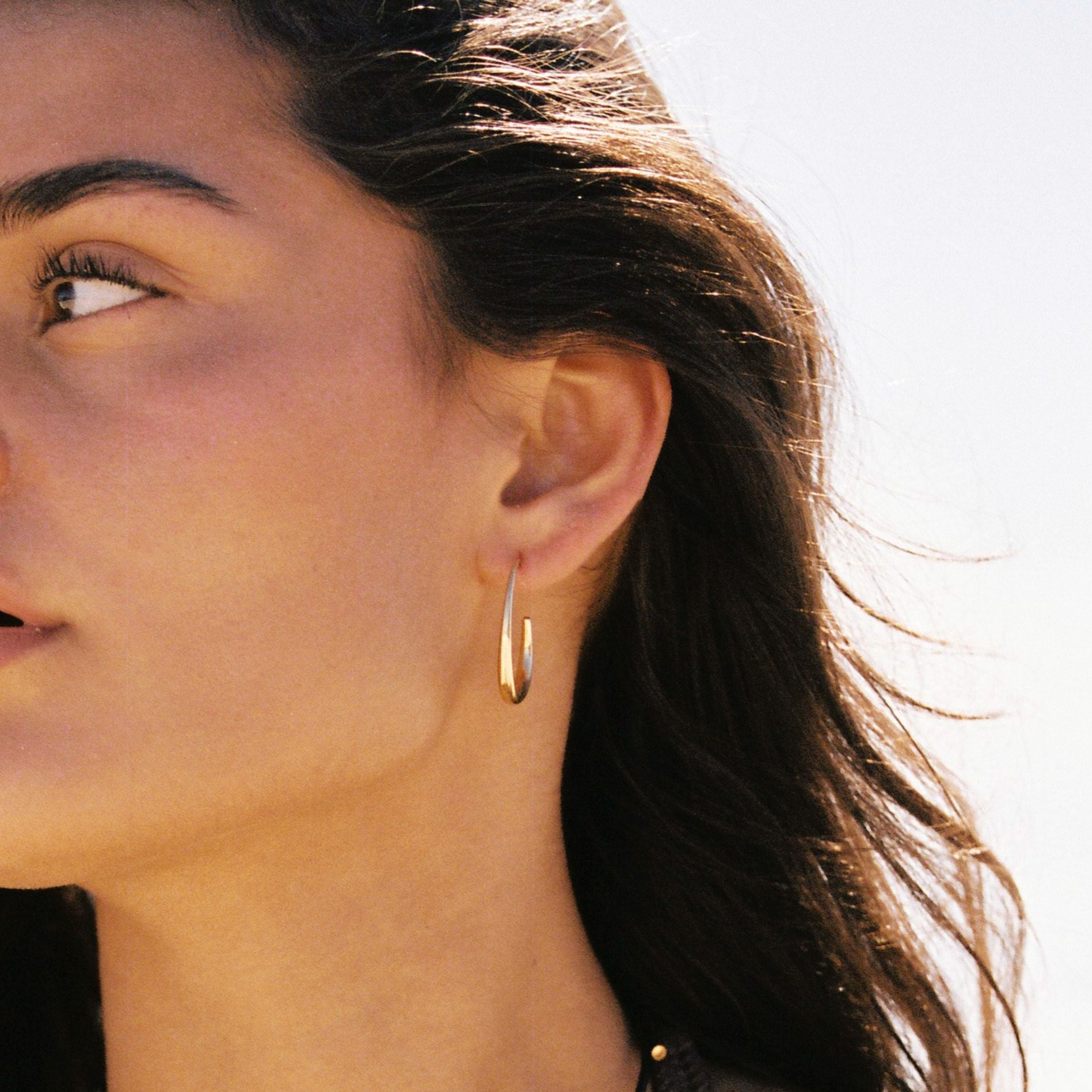 Gold Oval Hoops