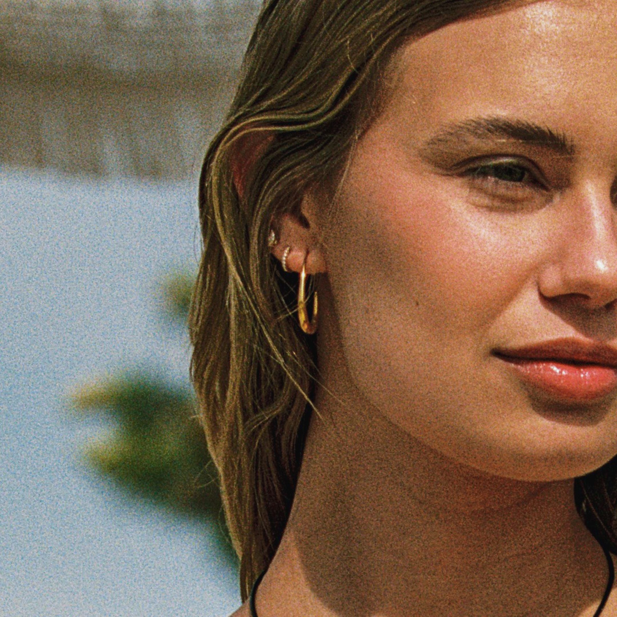Gold Oval Hoops