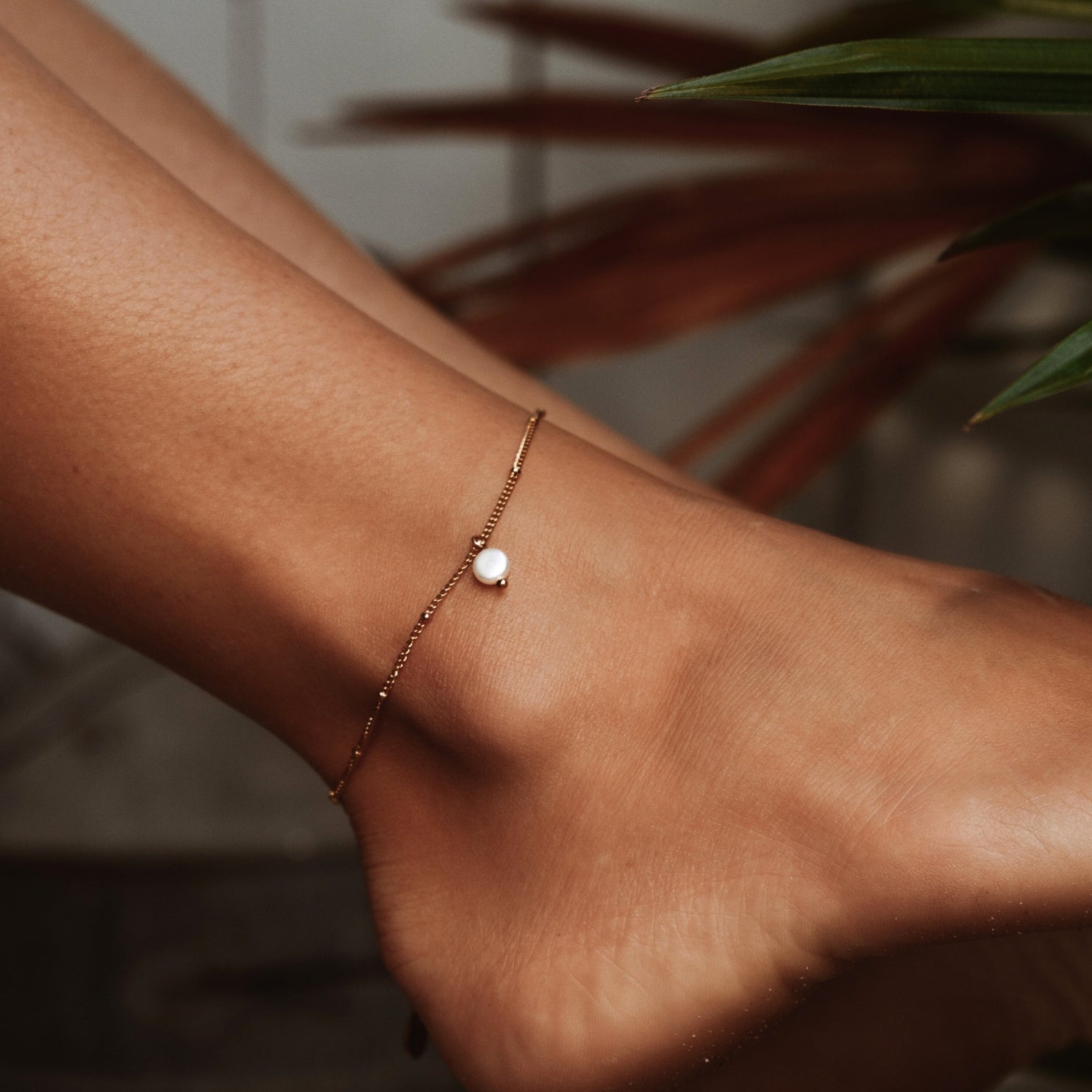 Gold Pearl Anklet