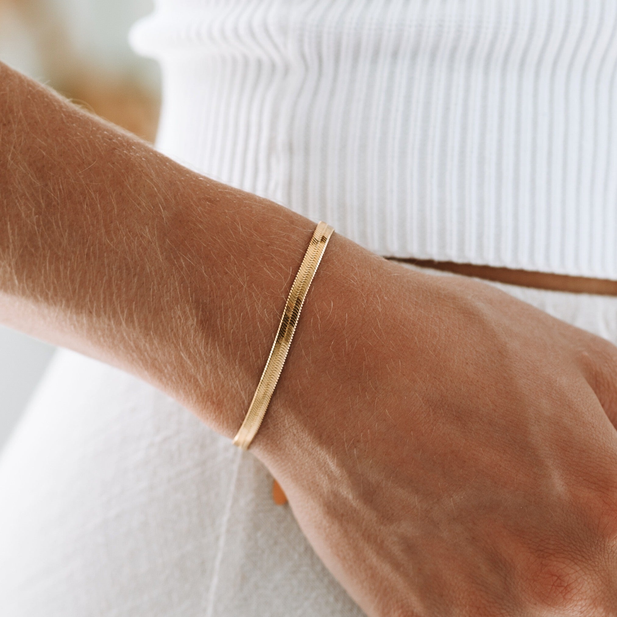 Gold Herringbone Bracelet