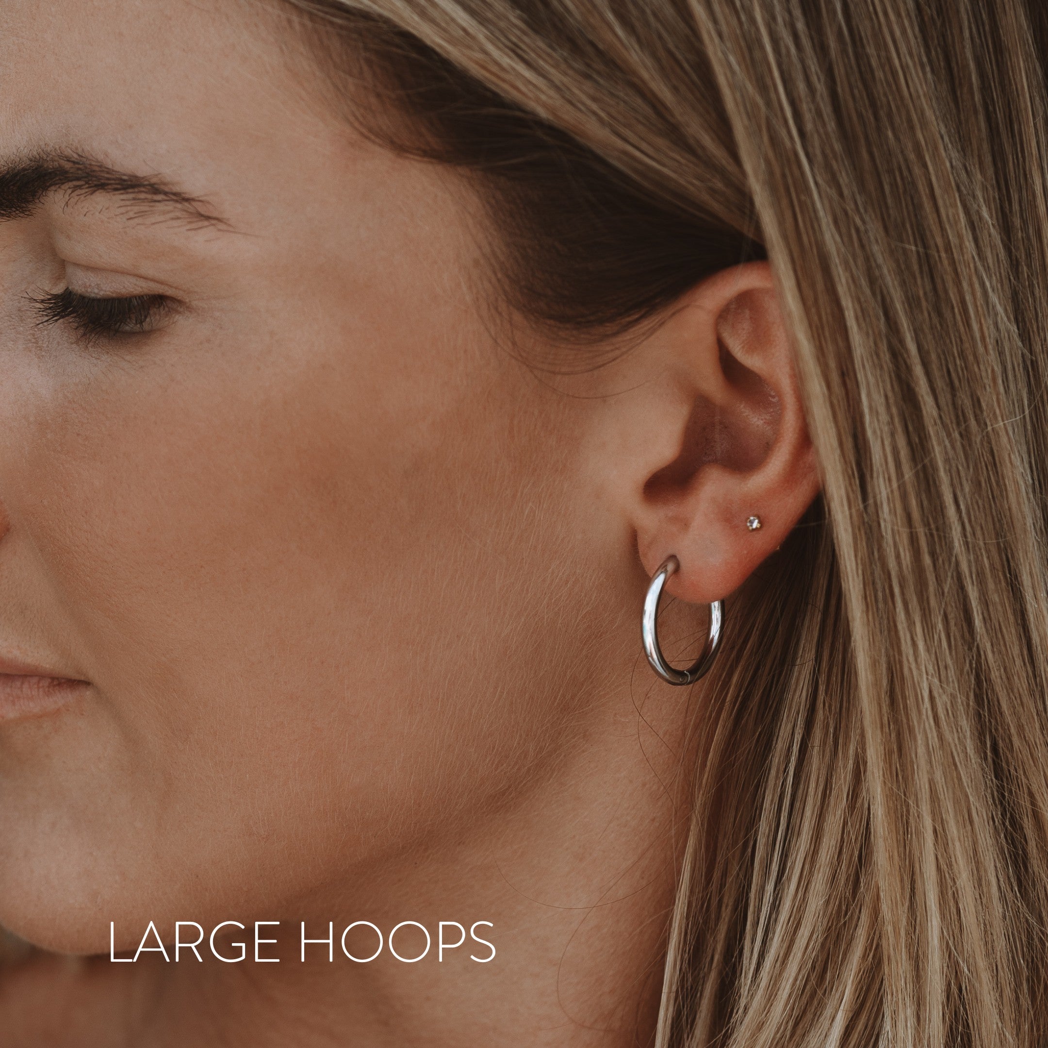 Large Silver Hoops