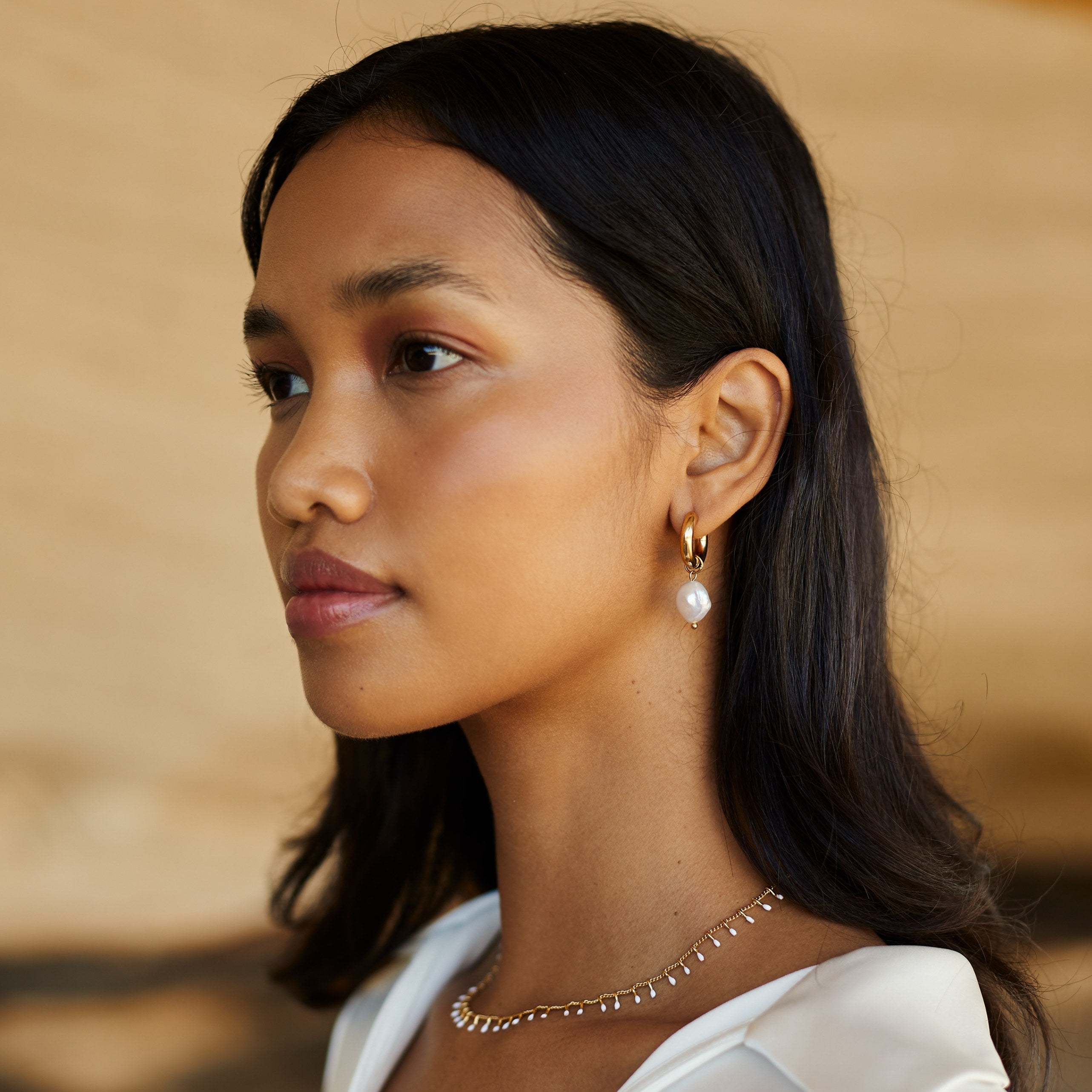 Statement Pearl Hoops