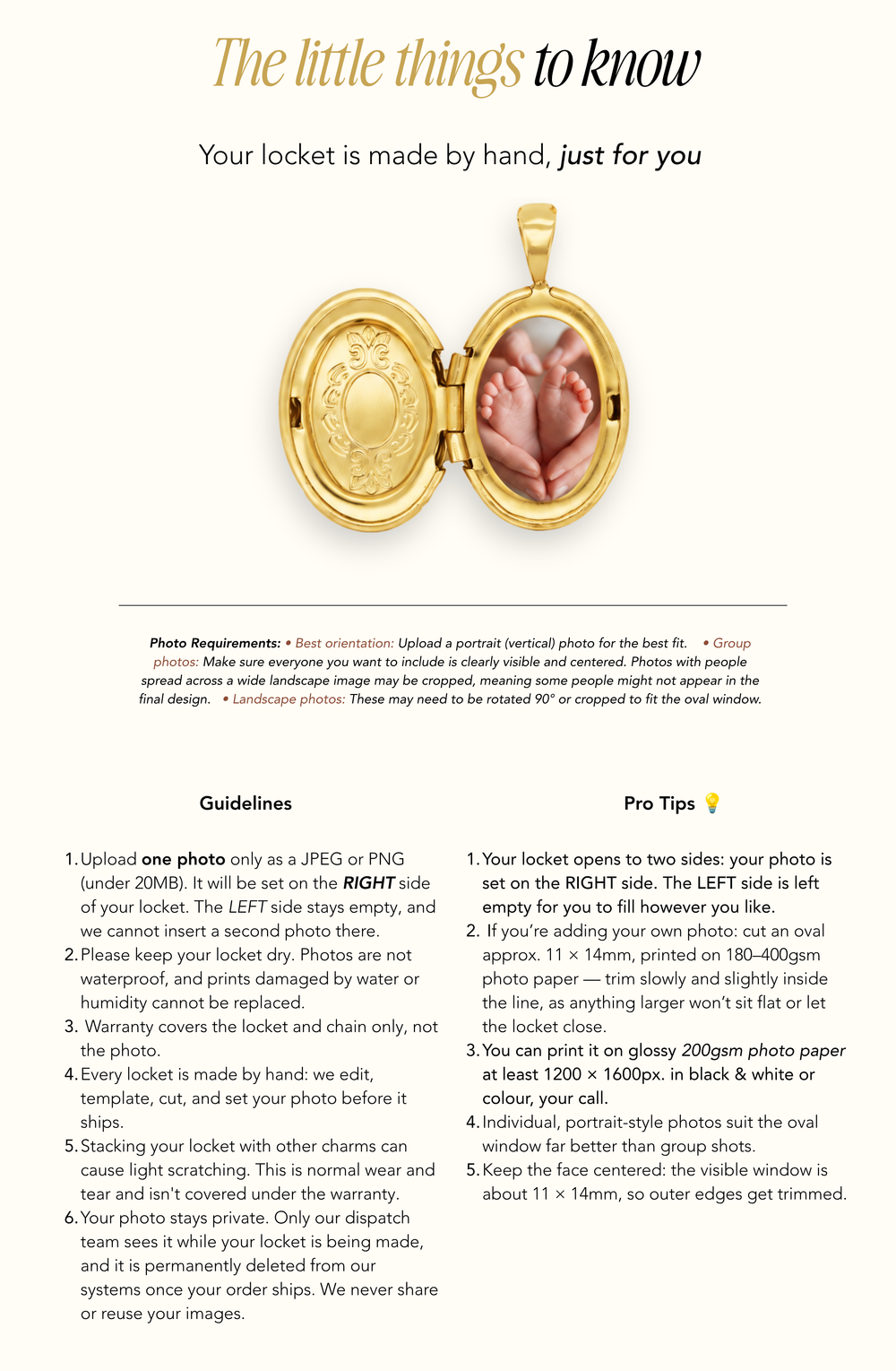 Photo Guidelines Example