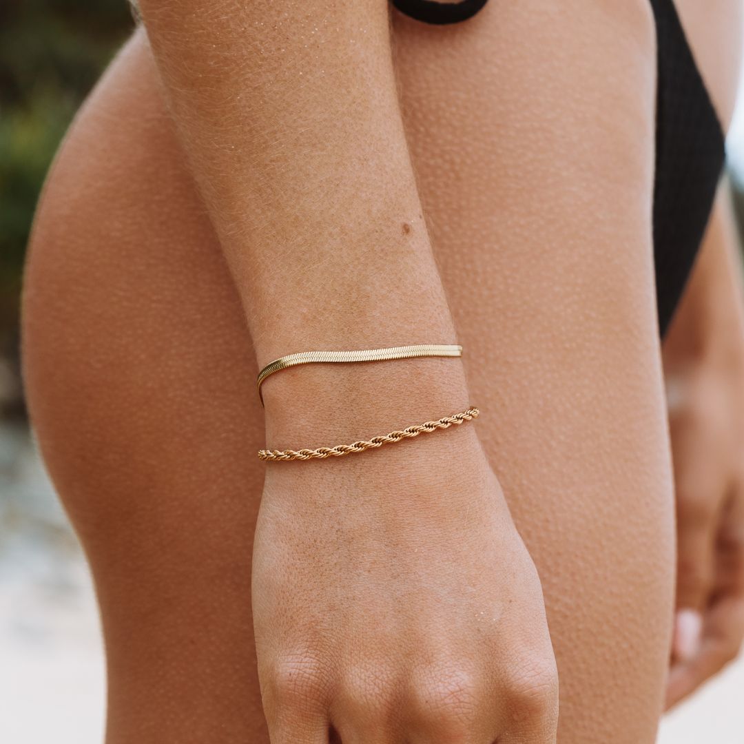 Gold Herringbone Bracelet