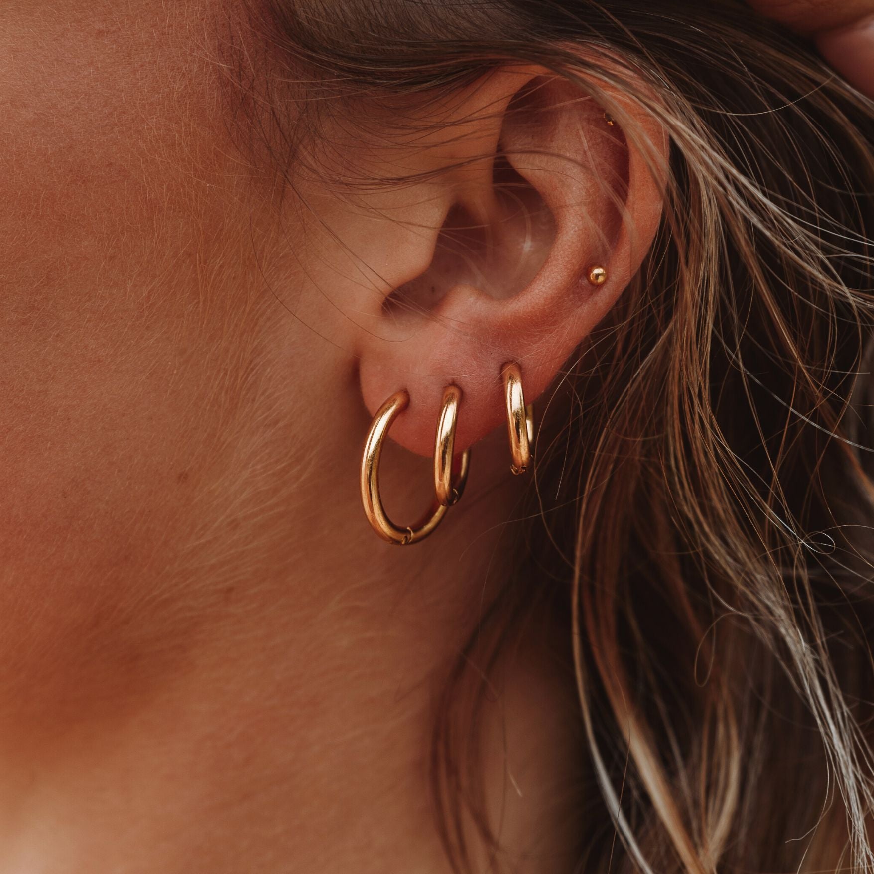 Gold Hoops Set