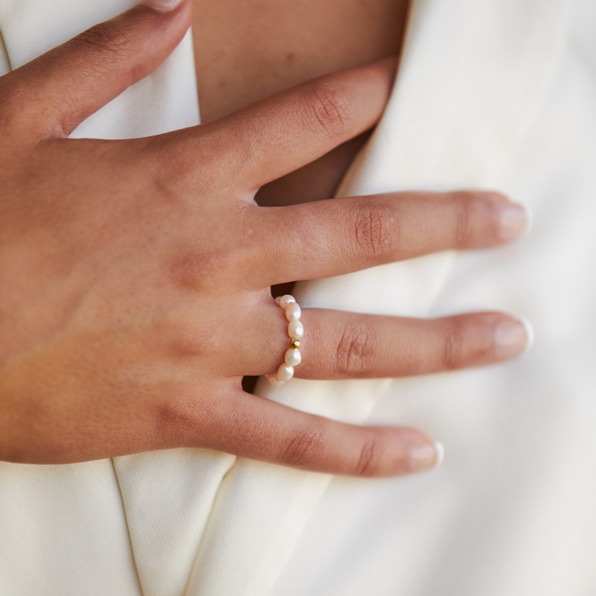 Gold Pearl Ring