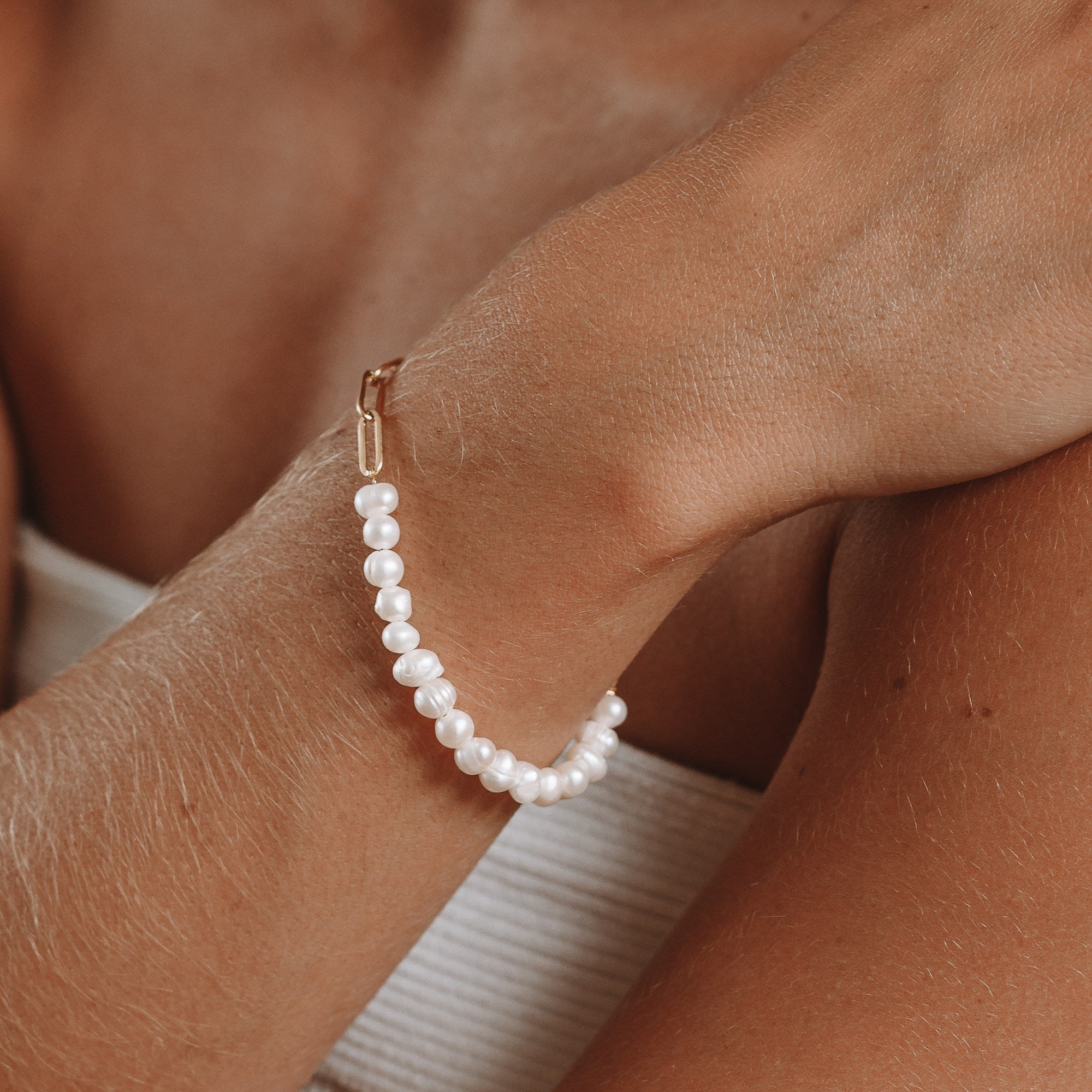 Paperclip Pearl Bracelet