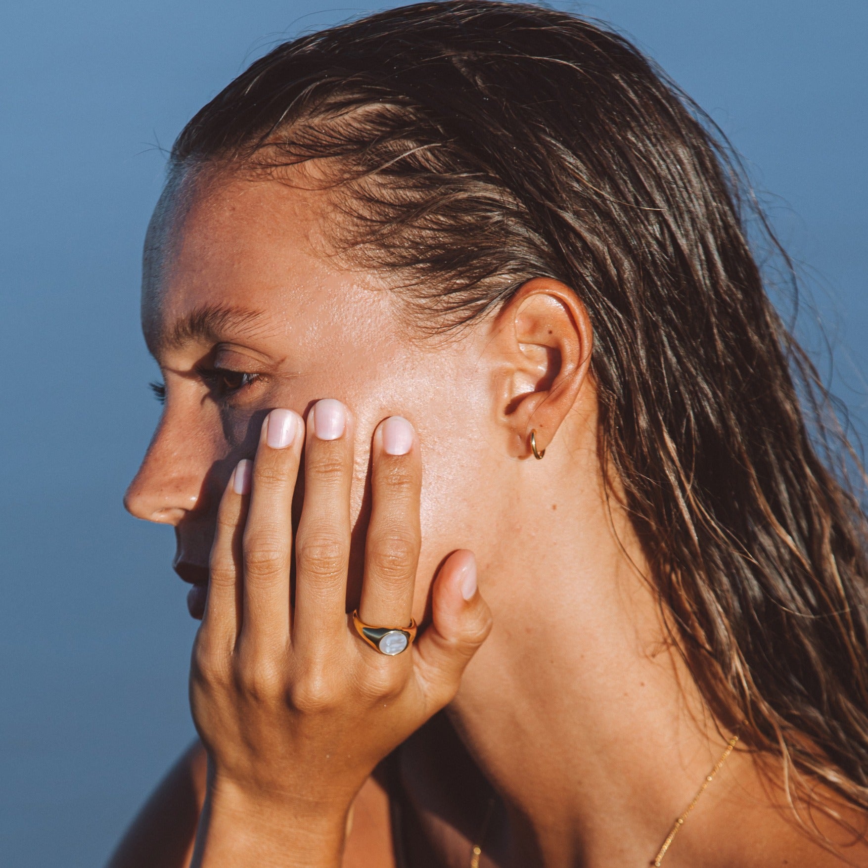 Tiny gold hoops